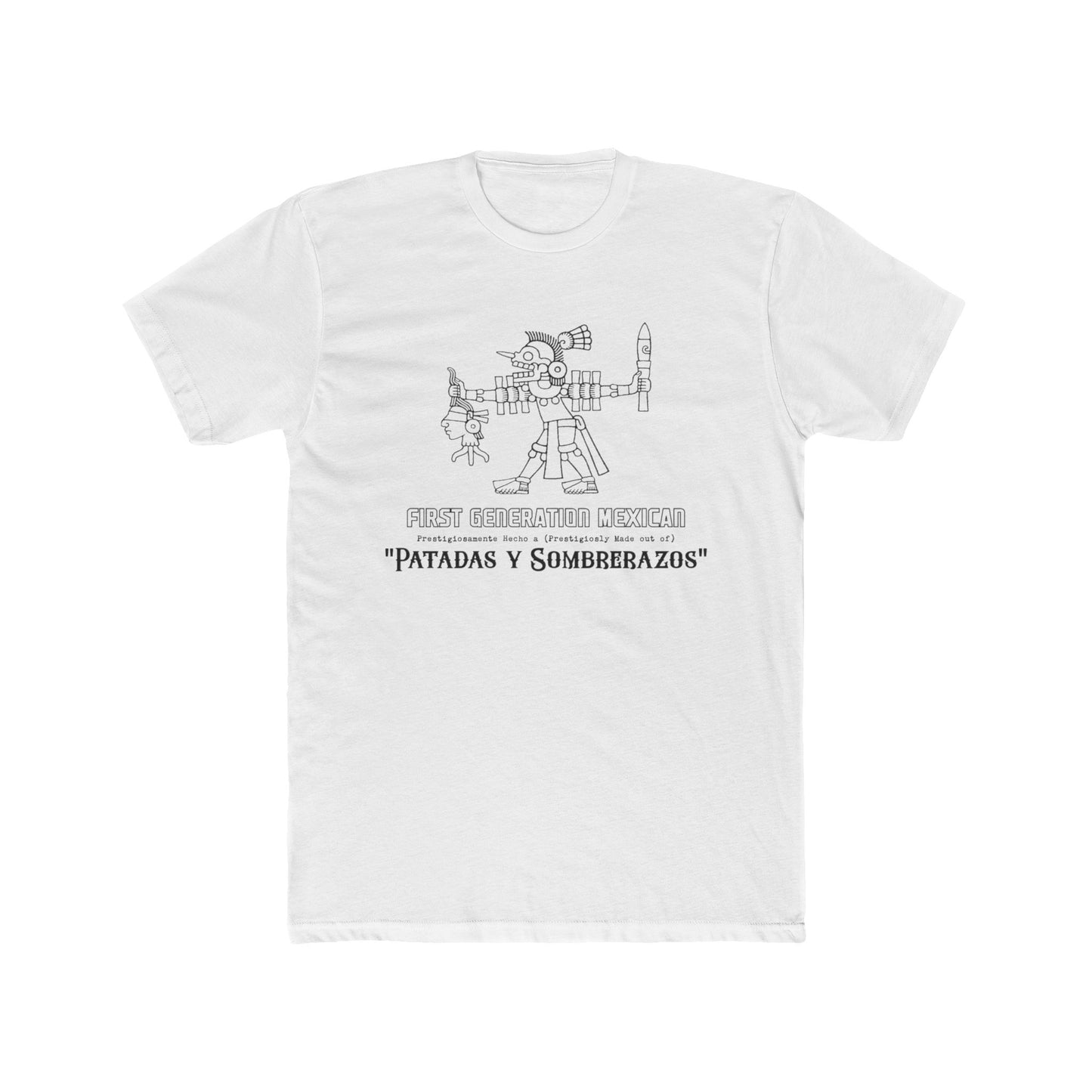 Chicano Cotton Tee - Aztec Heritage Graphic Print