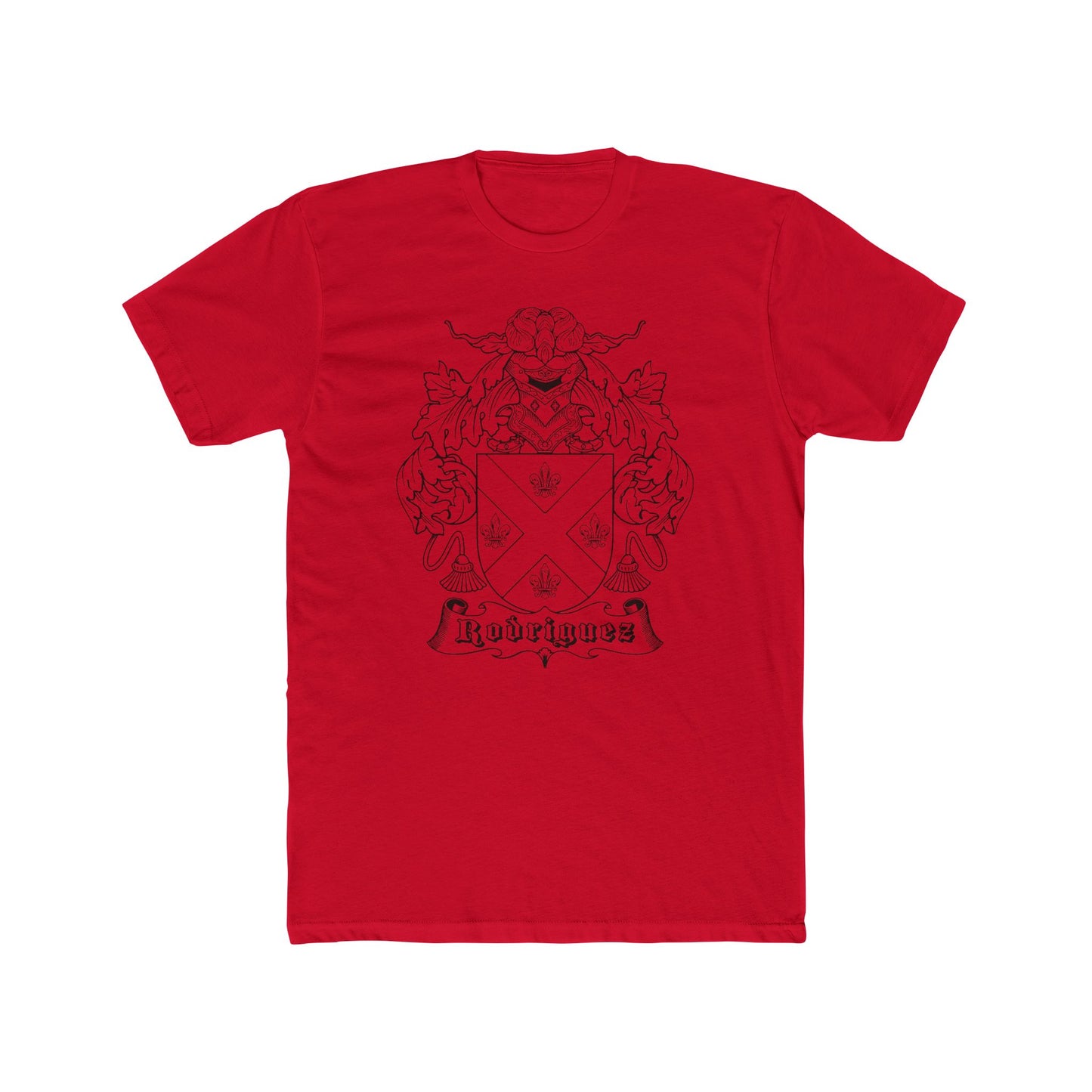 Cotton Tee - Rodriguez Last Name Coat of Arms Spanish Ancestry Mexican Heritage Family Crest