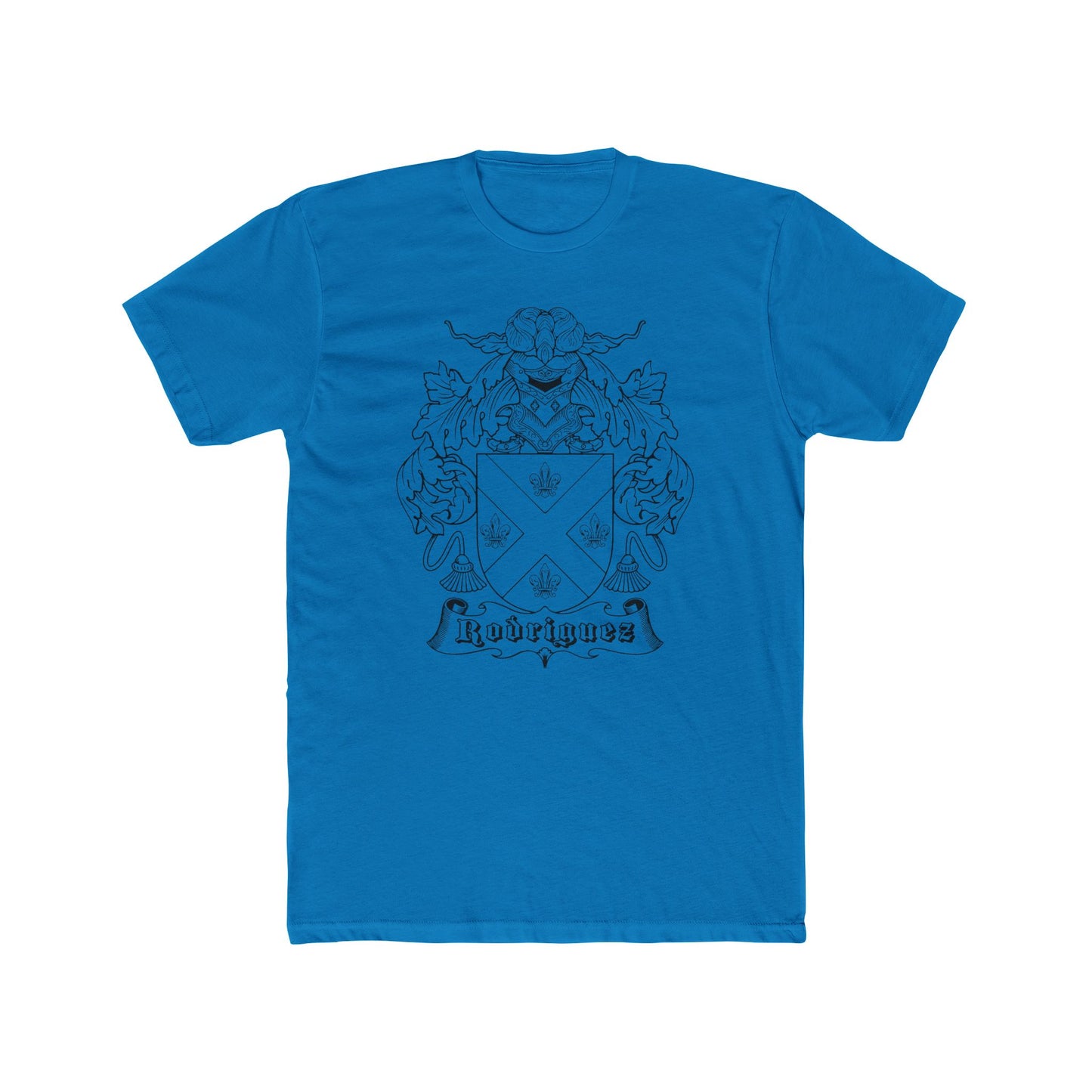 Cotton Tee - Rodriguez Last Name Coat of Arms Spanish Ancestry Mexican Heritage Family Crest