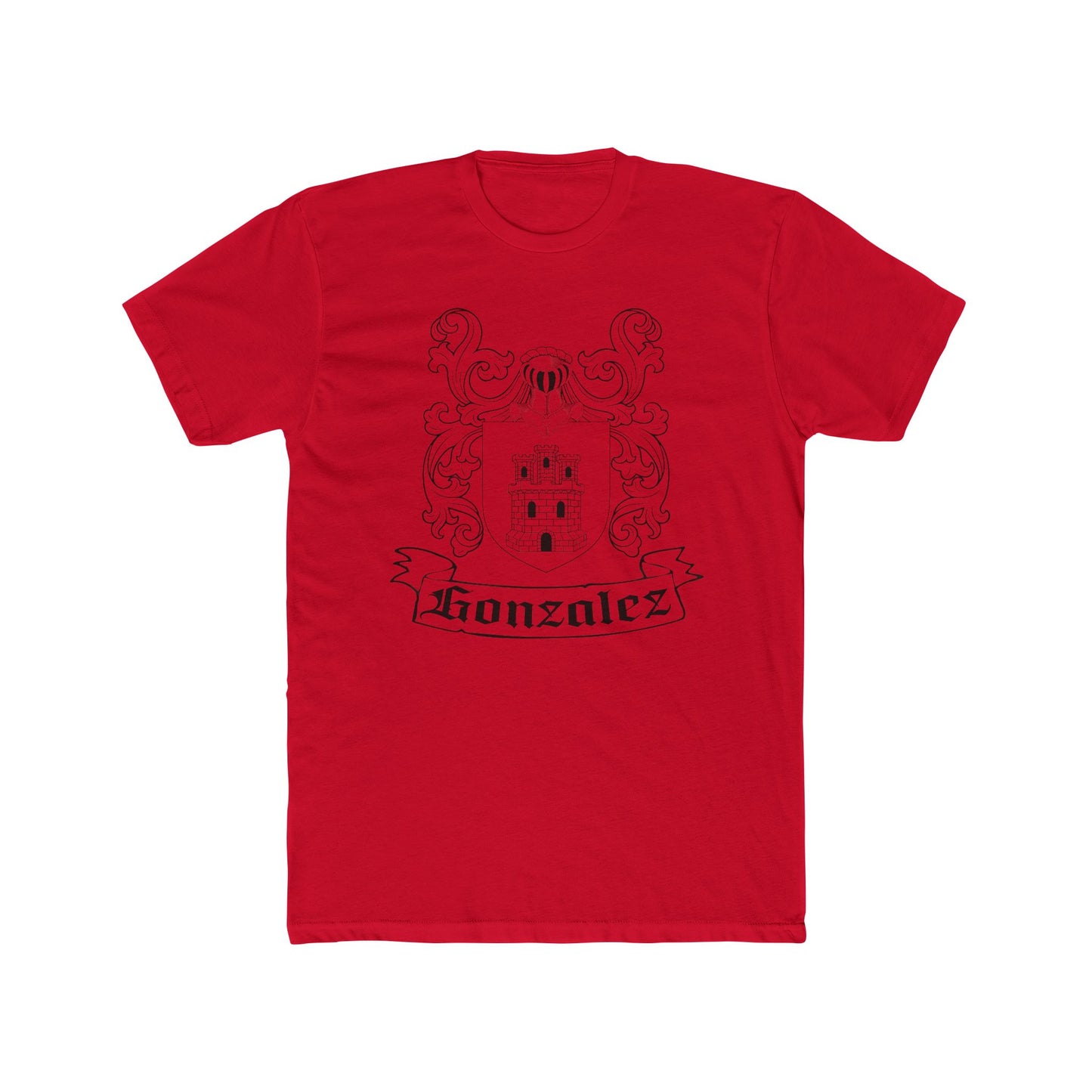 T-Shirt with Gonzalez Coat of Arms - Spanish Ancestry Crest
