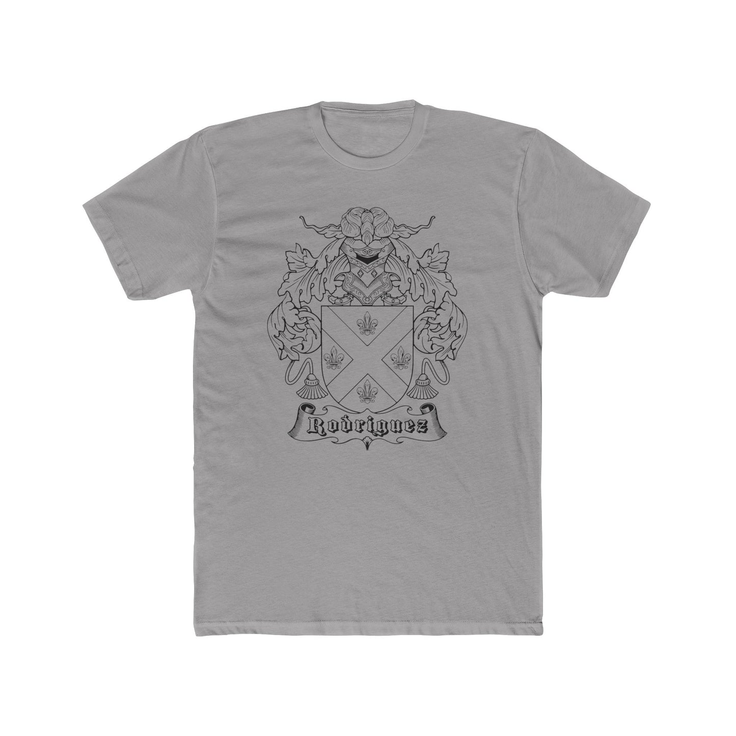Cotton Tee - Rodriguez Last Name Coat of Arms Spanish Ancestry Mexican Heritage Family Crest