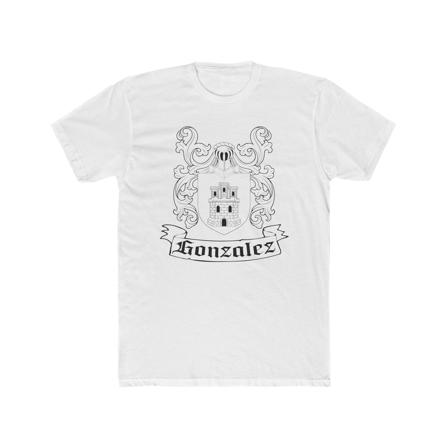 T-Shirt with Gonzalez Coat of Arms - Spanish Ancestry Crest