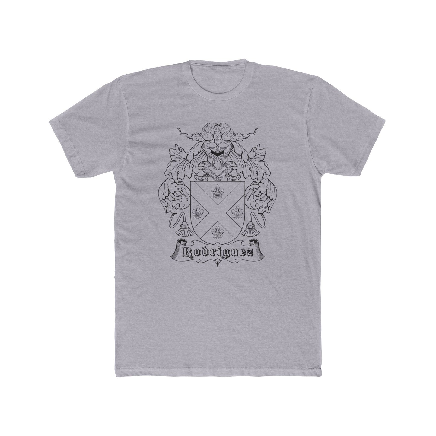 Cotton Tee - Rodriguez Last Name Coat of Arms Spanish Ancestry Mexican Heritage Family Crest