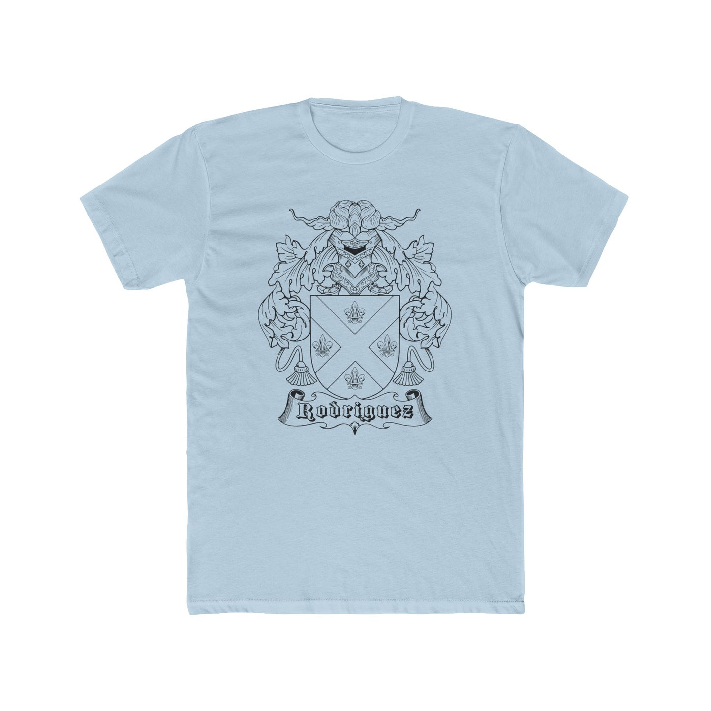 Cotton Tee - Rodriguez Last Name Coat of Arms Spanish Ancestry Mexican Heritage Family Crest