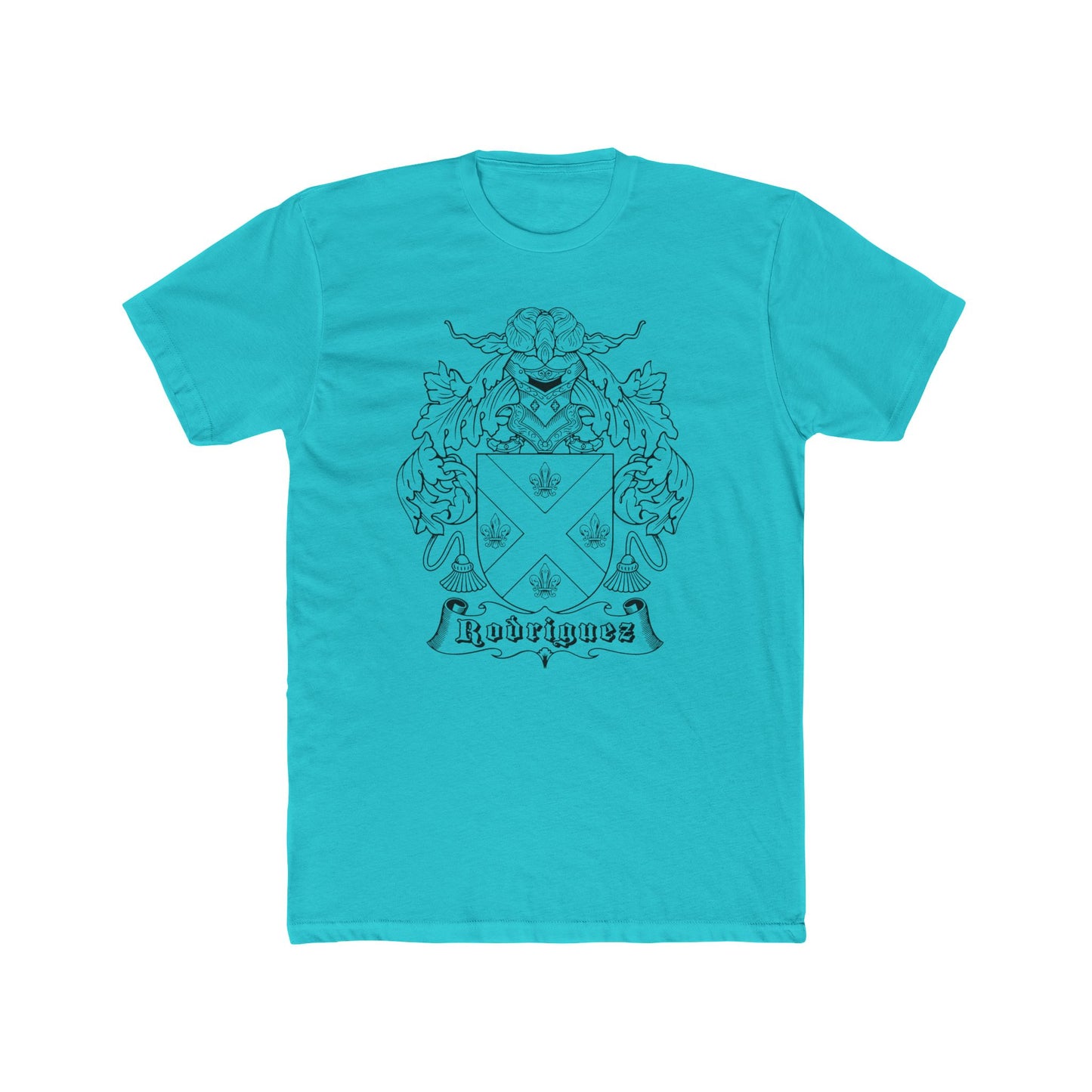 Cotton Tee - Rodriguez Last Name Coat of Arms Spanish Ancestry Mexican Heritage Family Crest