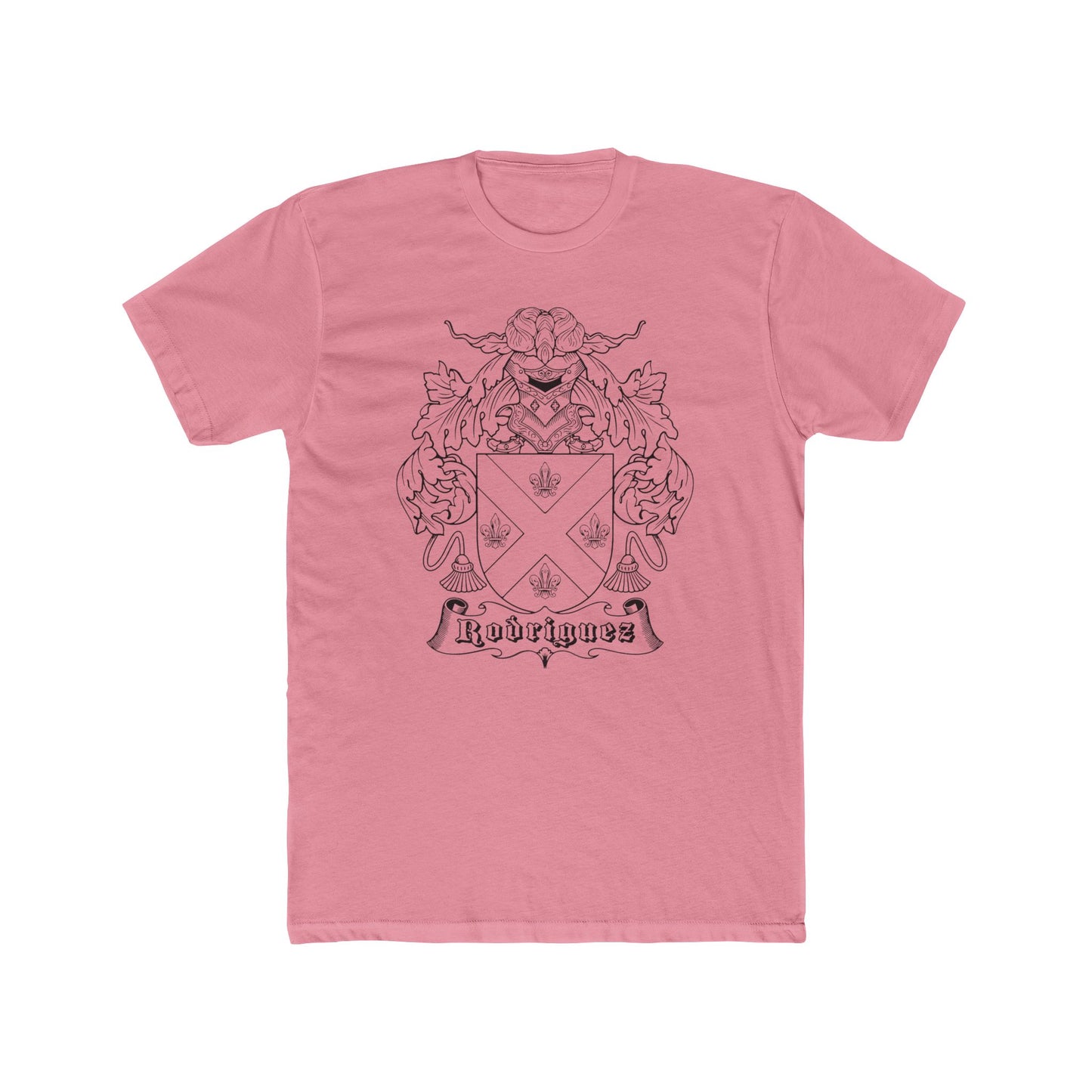 Cotton Tee - Rodriguez Last Name Coat of Arms Spanish Ancestry Mexican Heritage Family Crest